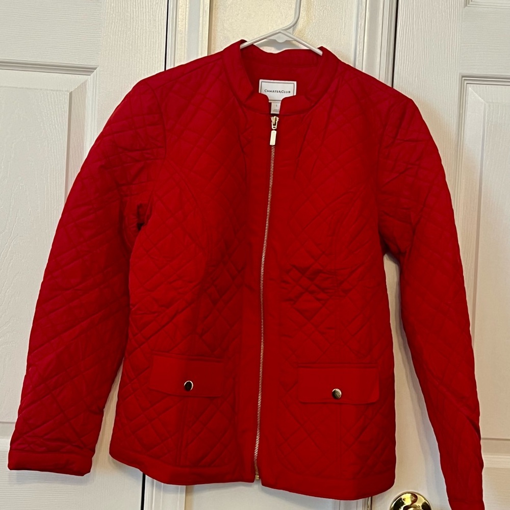 Charter Club Red Quilted Puffer Jacket